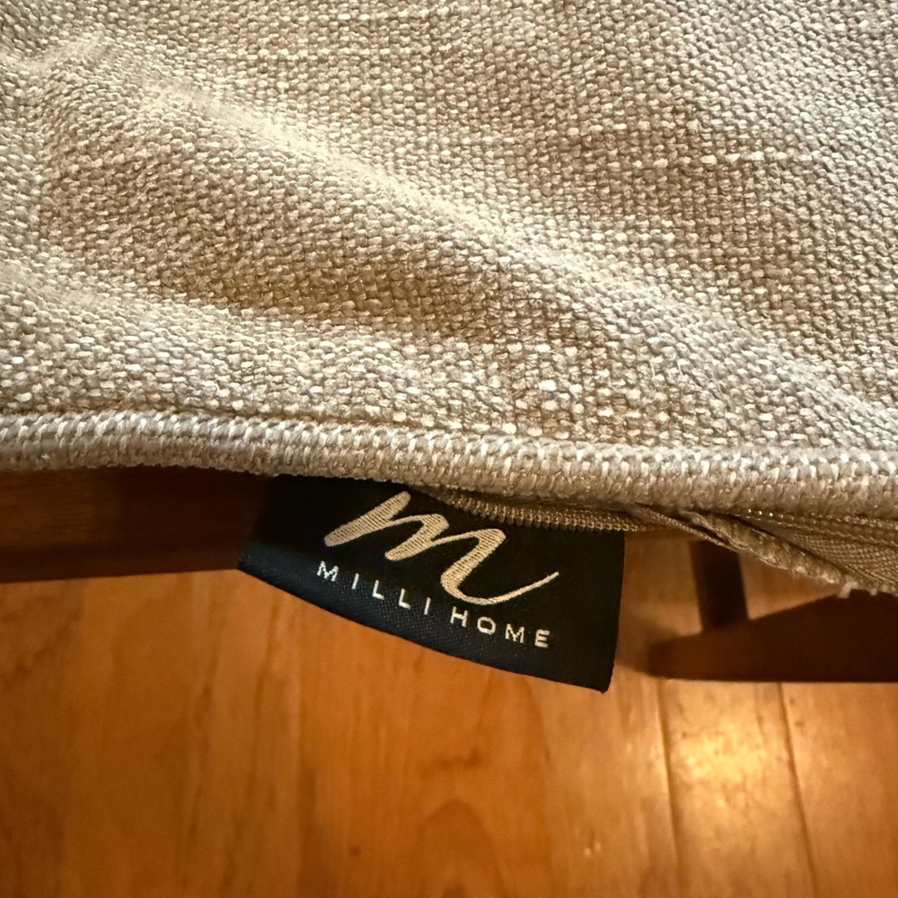 Milli Home Textured Beige linen pillows